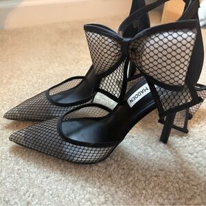 Steve Madden Black Mesh Bow Heels